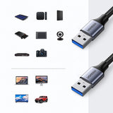 Ugreen kabel USB-kabel - USB 3.0 5Gb/s 0,5m grå (US373)