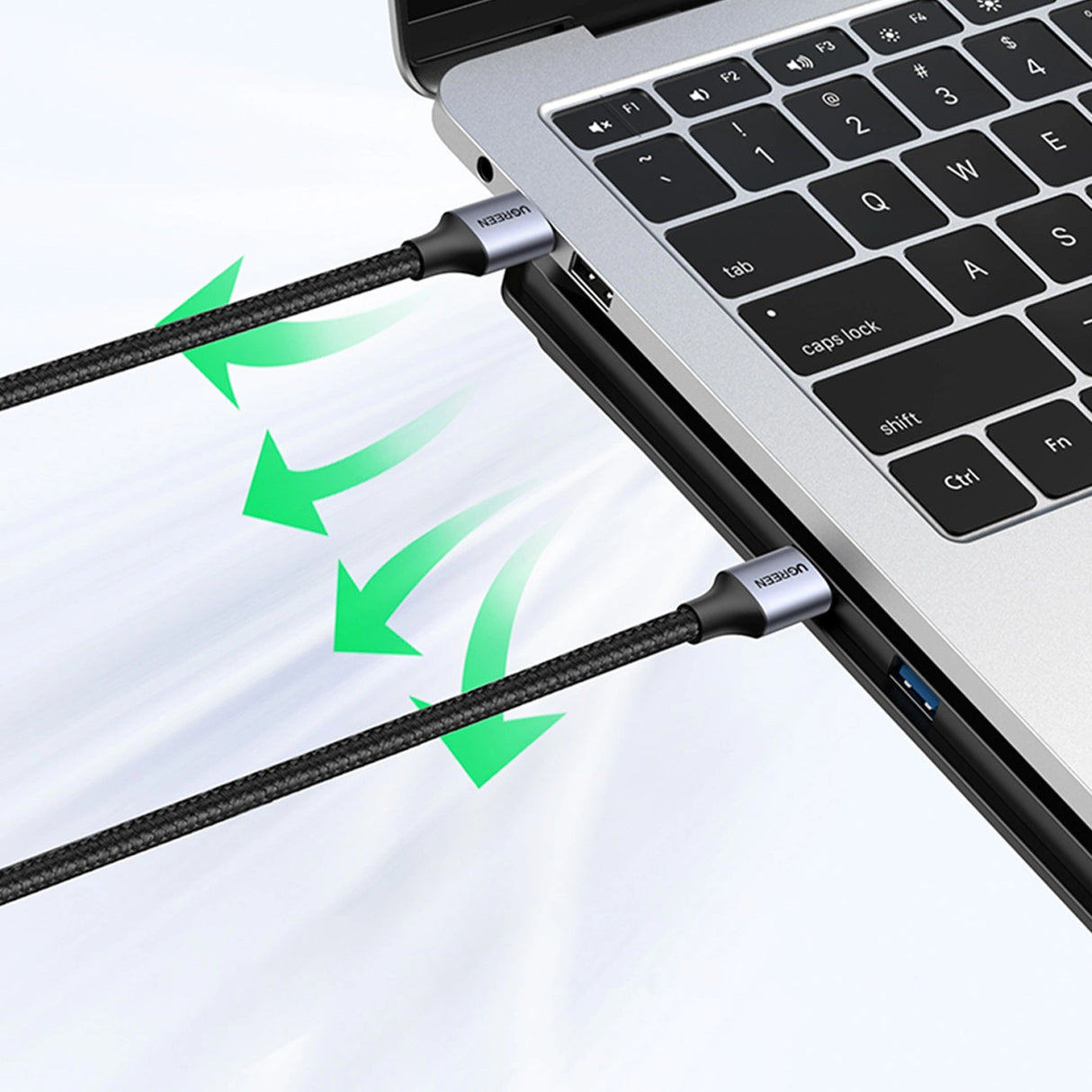 Ugreen kabel USB-kabel - USB 3.0 5Gb/s 0,5m grå (US373)