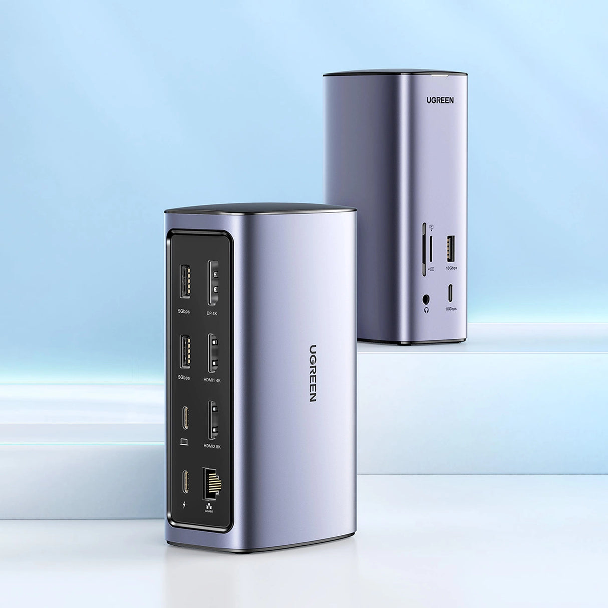 Ugreen Multifunction HUB 12in1 USB C USB HDMI DP RJ45 AUX SD TF grå (CM555)