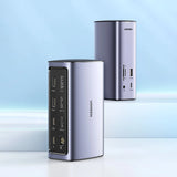 Ugreen Multifunction HUB 12in1 USB C USB HDMI DP RJ45 AUX SD TF grå (CM555)