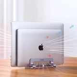 Ugreen LP258 Vertikal Stativ til 2 Enheder Aluminium til Laptop Tablet - Silver