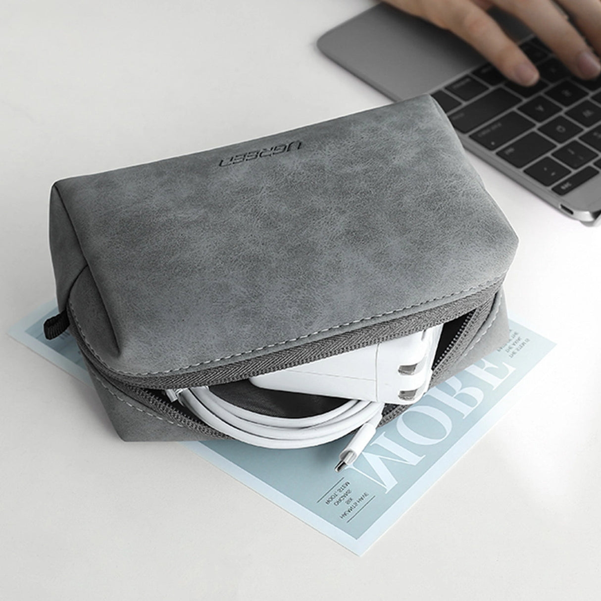 Ugreen case bag multifunktionel organisator til tilbehør grå (LP285)