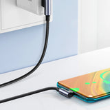 Grøn 90° vinkel kabel USB C - USB 2.0 480Mbps 3A 3m sort (US176)