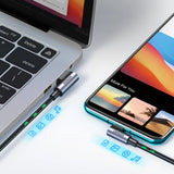 Grøn 90° vinkel kabel USB C - USB 2.0 480Mbps 3A 3m sort (US176)