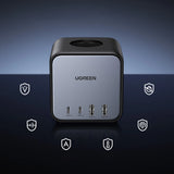 Ugreen cube power strip 65W USB / USB C + 3x AC stikkontakt sort (CD268)