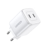 GaN hurtigoplader 2 x USB-C 45W QC PD Ugreen CD294 - hvid