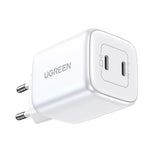 GaN hurtigoplader 2 x USB-C 45W QC PD Ugreen CD294 - hvid