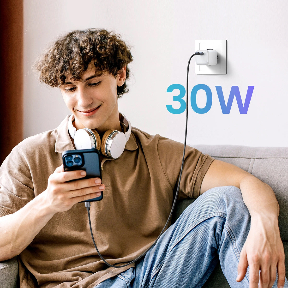 GaN USB C 30W PD Ugreen Nexode Mini hurtigoplader - hvid