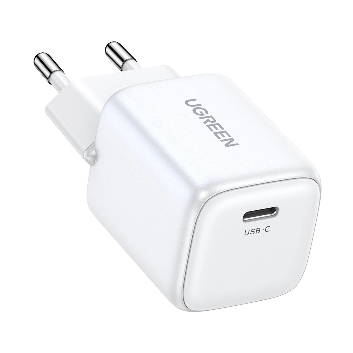 Ugreen Nexode mini CD318 15324 GaN 20W USB-C PD 3.0 / QC 4.0 netværksoplader - hvid