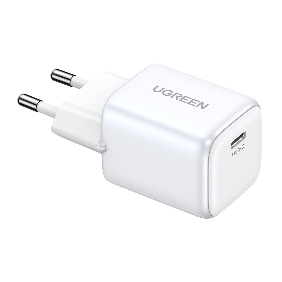 Ugreen Nexode mini CD318 15324 GaN 20W USB-C PD 3.0 / QC 4.0 netværksoplader - hvid