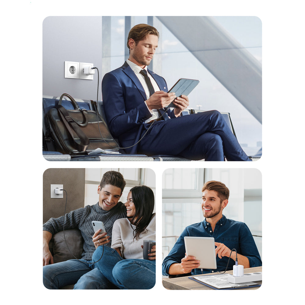 Ugreen Nexode mini CD318 15324 GaN 20W USB-C PD 3.0 / QC 4.0 netværksoplader - hvid