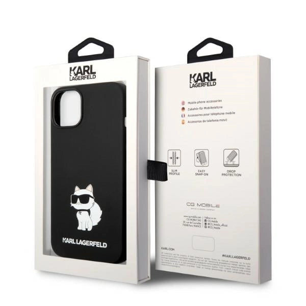 Karl Lagerfeld KLHMP14MSNCHBCK iPhone 14 Plus 6.7" Hardcase sort/sort Silicone Choupette MagSafe