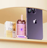 Joyroom mini powerbank 10000mAh Colorful Series 22.5W med 2 indbyggede USB C og Lightning kabler pink (JR-L012)