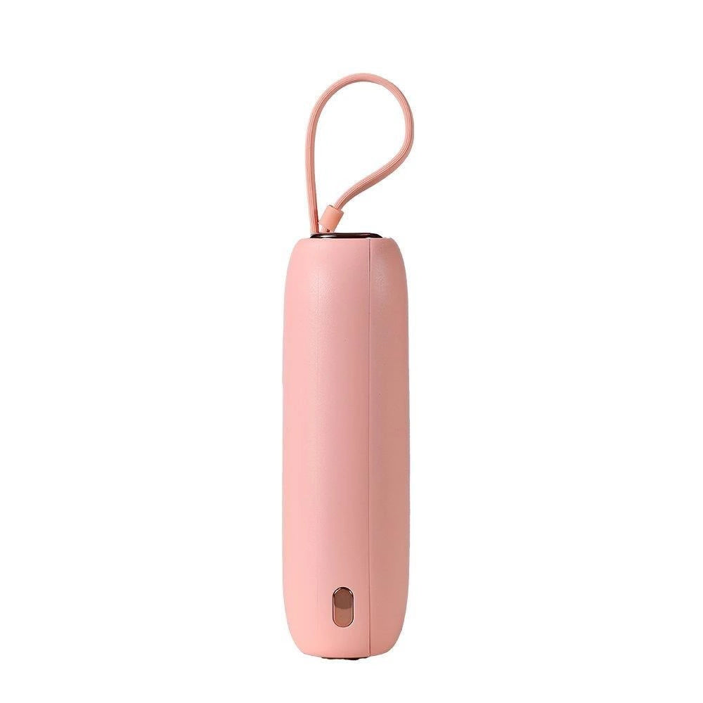 Joyroom mini powerbank 10000mAh Colorful Series 22.5W med 2 indbyggede USB C og Lightning kabler pink (JR-L012)