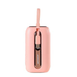 Joyroom mini powerbank 10000mAh Colorful Series 22.5W med 2 indbyggede USB C og Lightning kabler pink (JR-L012)