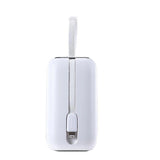 Joyroom mini powerbank 10000mAh Colorful Series 22.5W med 2 indbyggede USB C og Lightning kabler hvid (JR-L012)
