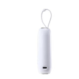 Joyroom mini powerbank 10000mAh Colorful Series 22.5W med 2 indbyggede USB C og Lightning kabler hvid (JR-L012)