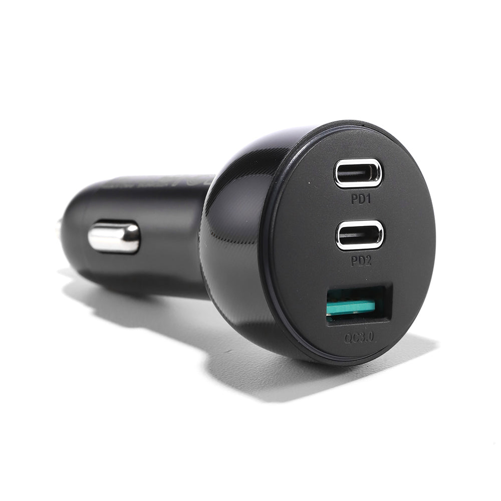 Joyroom biloplader 70W med 3 porte: USB, 2 x USB C sort (JR-CL26)