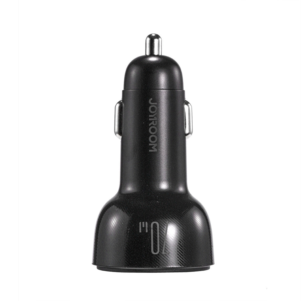 Joyroom biloplader 70W med 3 porte: USB, 2 x USB C sort (JR-CL26)