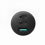 Joyroom biloplader 70W med 3 porte: USB, 2 x USB C sort (JR-CL26)