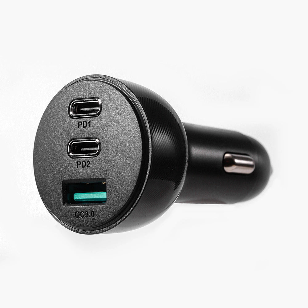 Joyroom biloplader 70W med 3 porte: USB, 2 x USB C sort (JR-CL26)