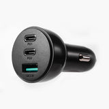 Joyroom biloplader 70W med 3 porte: USB, 2 x USB C sort (JR-CL26)