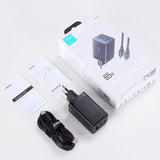 Joyroom hurtig GaN oplader 65W USB-A, 2x USB-C sort + USB-C - USB-C kabel 100W 1,2m (TCG01)