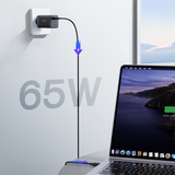 Joyroom hurtig GaN oplader 65W USB-A, 2x USB-C sort + USB-C - USB-C kabel 100W 1,2m (TCG01)