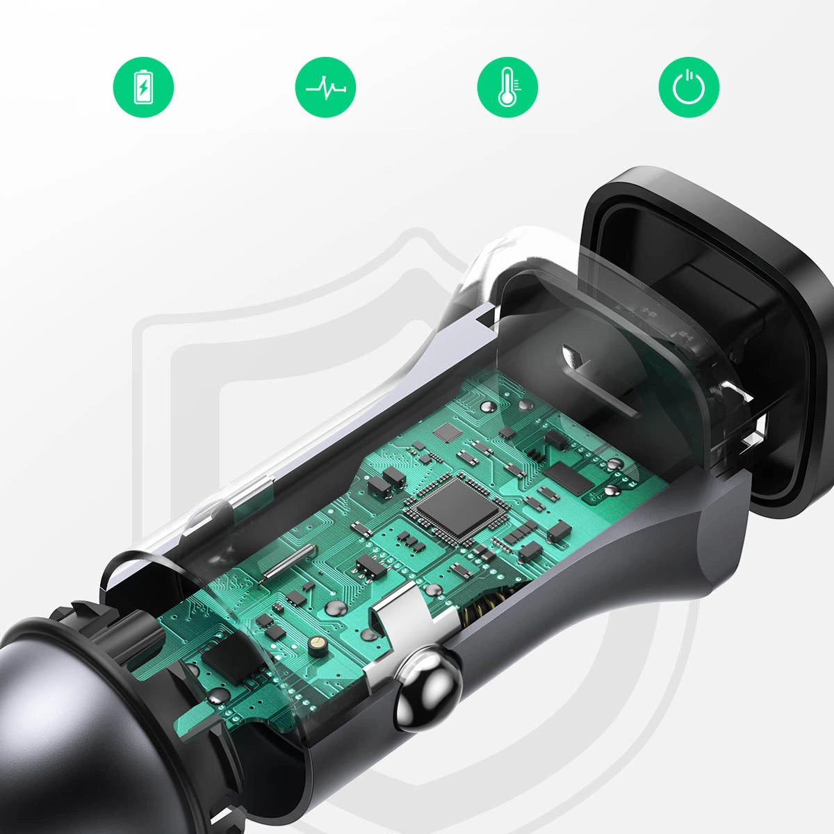 Ugreen CD130 USB-A / USB-C 30W Biloplader - Grå