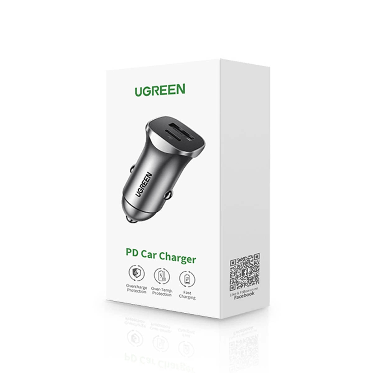 Ugreen CD130 USB-A / USB-C 30W Biloplader - Grå
