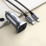 Ugreen CD130 USB-A / USB-C 30W Biloplader - Grå
