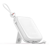 Joyroom powerbank med USB C og Lightning kabler og Cutie Series stand 10000mAh 22.5W hvid (JR-L008)