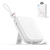 Joyroom powerbank med USB C og Lightning kabler og Cutie Series stand 10000mAh 22.5W hvid (JR-L008)