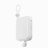 Joyroom powerbank med USB C og Lightning kabler og Cutie Series stand 10000mAh 22.5W hvid (JR-L008)