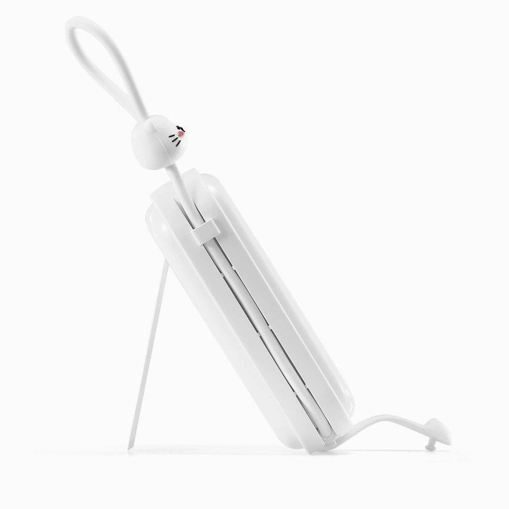 Joyroom powerbank med USB C og Lightning kabler og Cutie Series stand 10000mAh 22.5W hvid (JR-L008)
