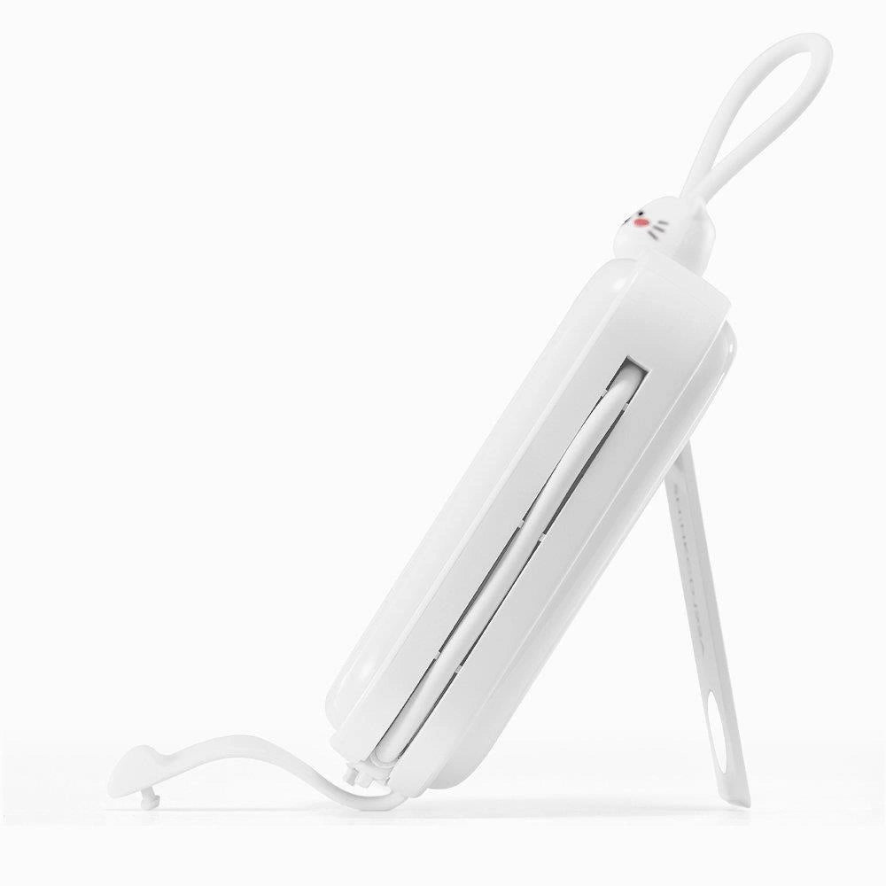 Joyroom powerbank med USB C og Lightning kabler og Cutie Series stand 10000mAh 22.5W hvid (JR-L008)