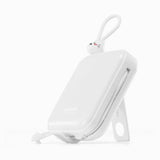 Joyroom powerbank med USB C og Lightning kabler og Cutie Series stand 10000mAh 22.5W hvid (JR-L008)