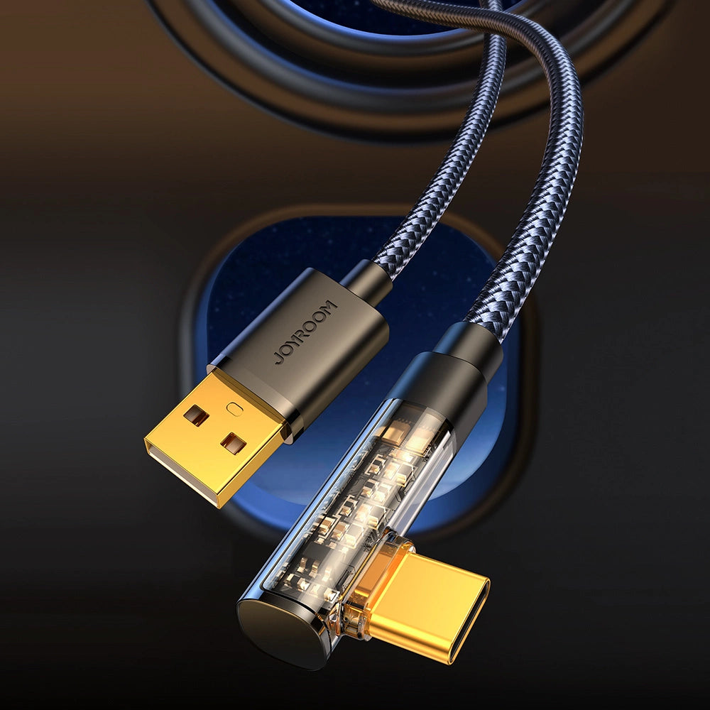 Joyroom Gaming Cable S-UC027A6 USB-C (vinklet) / USB-A (ret) 3A 1,2 m - sort