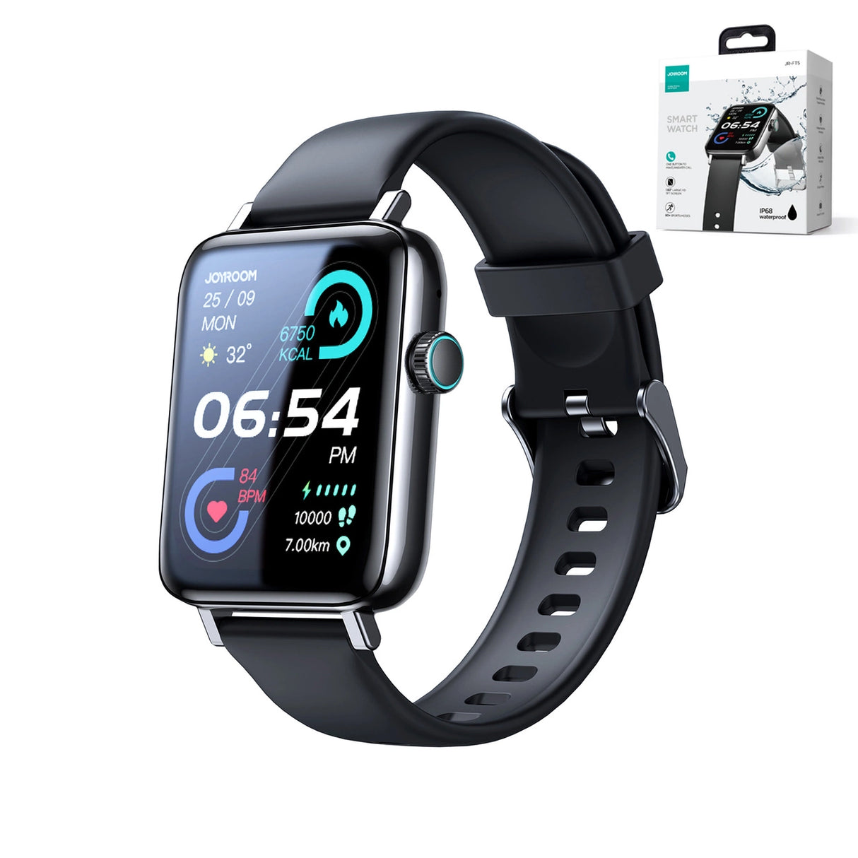 Joyroom Fit-Life JR-FT5 smartwatch med svarfunktion / IP68 beskyttelse - sort
