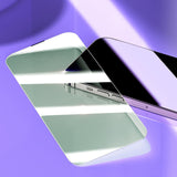 Baseus Full Screen Tempered Glass til iPhone 14 Pro Max med Anti Blue Light Filter og 0.3mm Speaker Cover + Mounting Frame