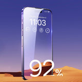 Baseus Full Screen Tempered Glass til iPhone 14 Pro Max med Anti Blue Light Filter og 0.3mm Speaker Cover + Mounting Frame