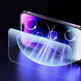 Baseus Full Screen Tempered Glass til iPhone 14 Pro Max med Anti Blue Light Filter og 0.3mm Speaker Cover + Mounting Frame