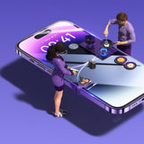 Baseus Full Screen Tempered Glass til iPhone 14 Pro Max med Anti Blue Light Filter og 0.3mm Speaker Cover + Mounting Frame
