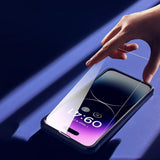 Baseus Full Screen Tempered Glass til iPhone 14 Pro Max med Anti Blue Light Filter og 0.3mm Speaker Cover + Mounting Frame