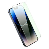 Baseus Full Screen Tempered Glass til iPhone 14 Pro Max med Anti Blue Light Filter og 0.3mm Speaker Cover + Mounting Frame