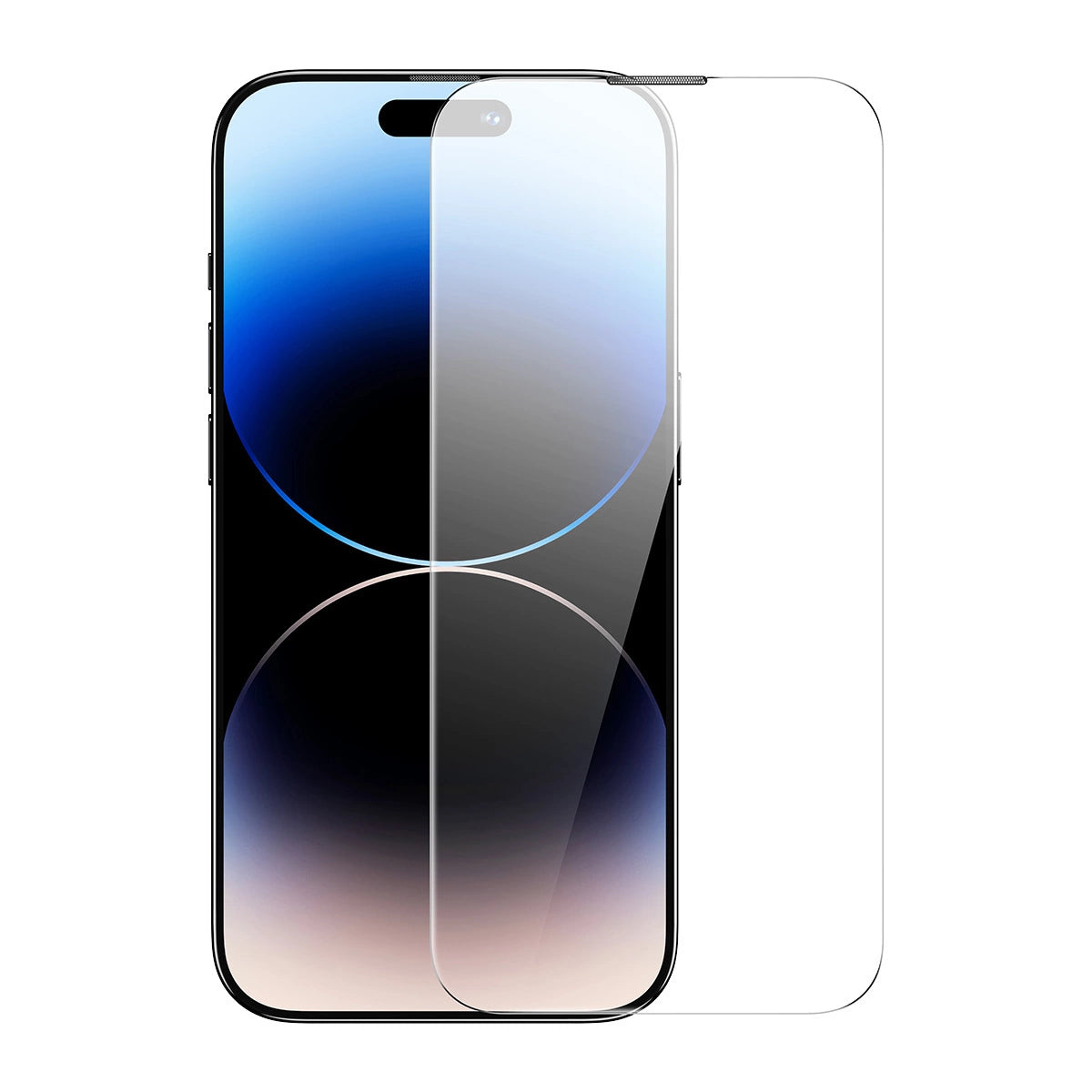 Baseus sæt af 2x hærdet glas til iPhone 14 Pro Max fuld skærm med højttaler cover 0,3 mm + montering ramme