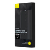 Baseus sæt af 2x hærdet glas til iPhone 14 Pro Max fuld skærm med højttaler cover 0,3 mm + montering ramme
