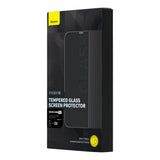 Baseus sæt af 2x hærdet glas til iPhone 14 Pro fuld skærm med højttaler dækning 0,3 mm + montering ramme