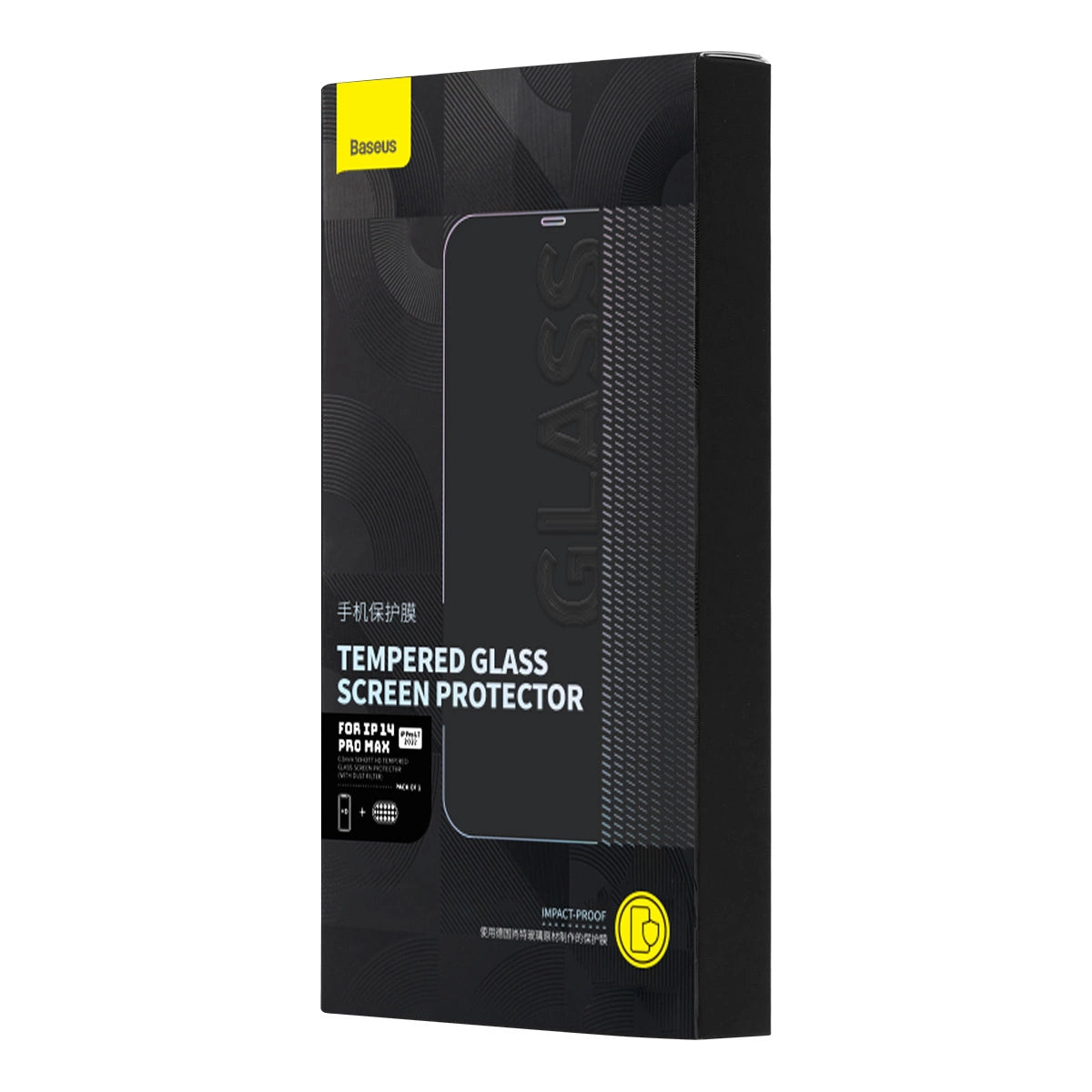 Baseus Full Screen Tempered Glass til iPhone 14 Pro Max med højttaler dækning 0,3 mm + monteringsramme