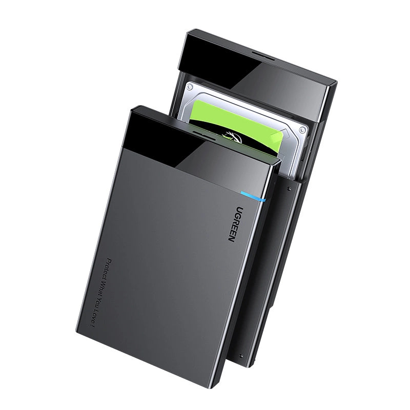 Ugreen adapterkasse til SATA 2,5' 6TB drev USB-C 3.0 sort (US221)